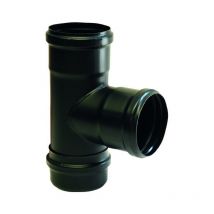 Raccordo a ''T'' FFM 90° acciaio 1,2 con tappo cieco dn80 "nero" L220mm