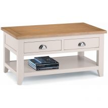 Netfurniture - Rachet Coffee Table 2 Drawers - Grey