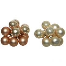 Kaemingk - Racimo de 10 Bolas de Navidad Perlas 2 cm. Única pieza