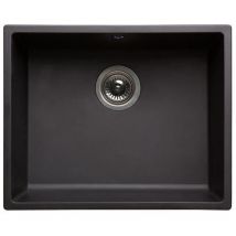 Nord Inox - Evier cuisine a encastrer 1 cuve + 1 bonde a panier sans égouttoir - Résine - 50 x 40 x 20 cm - Noir