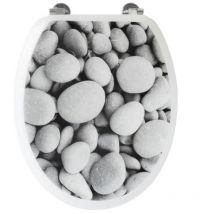 Gelco - Abattant wc galets de plage - Gris