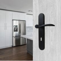 Easy K - Poignées de porte easy-k Ersa sans perçage noires 220x40mm Trou de clé l