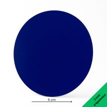 Panneau Composite Aluminium Couleur 3 mm Rond. Plaque alu ronde - Bleu - Diamètre 50 mm