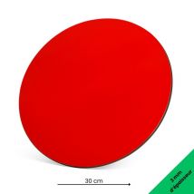 Panneau Composite Aluminium Couleur 3 mm Rond. Plaque alu ronde - Rouge - Diamètre 300 mm