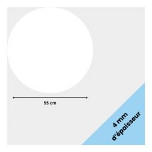 Plaque de verre acrylique rond blanc. Feuille de verre. Disque rond blanc. Plaque pmma xt. - 4 mm - 55 cm (550 mm)