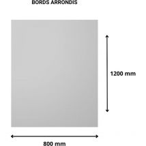 Plaque verre acrylique miroir 3 mm- Bords arrondis - 800 x 1200 mm