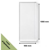 Plaque verre acrylique 1 mm- - 90 x 100 cm (900 x 1000 mm)