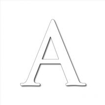 Numéro de Maison Plexigglas Noir ou Blanc.- Lettre a - Hauteur de 5 cm