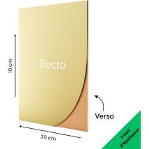 Panneau Composite Aluminium Brossé Or 3mm. Plaque alu avec au Centre un Polyéthylène (PVC) - 100 x 300 mm