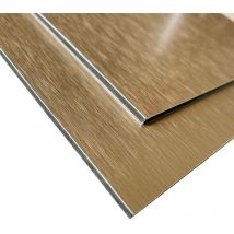 Signaletique.biz France - Panneau Composite Aluminium Brossé Or 3mm. Plaque alu avec au Centre un Polyéthylène (pvc) - 400 x 700 mm