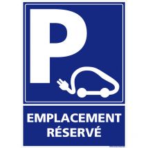 Signaletique.biz France - Panneau Parking Voiture Électrique. Panneau Emplacement Réservé Borne Rechargement Voiture Electrique. Sticker, Panneau pvc