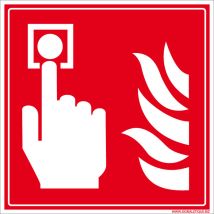 Signaletique.biz France - Panneau Indicateur Incendie. Panneau Alarme Incendie. Signalisation Sécurité Incendie. - Adhésif - 350 x 350 mm