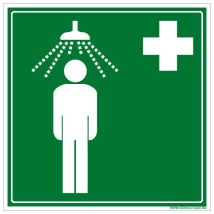 Panneau de signalisation douche de sécurité iso 7010 - Évacuation et secours - Aluminium 2 mm - 250 x 250 mm