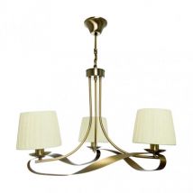 Senko - Lampe Baeza 3xe14 Cuir Beige Abat-jour Regx52x52 Cm