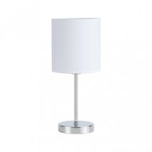 Lampe de table Chanza 1xe14 Chrome avec écran Blanc 37x16x16 Cm