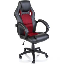 Tresko - Sedia da ufficio Poltrona ufficio Versione Racing 14 diferente colores, braccioli imbottiti, inclinazione, sollevare sgs testato (Rosso)