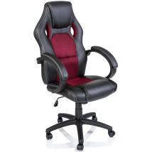 Sedia da ufficio Poltrona ufficio Versione Racing 14 diferente colores, braccioli imbottiti, inclinazione, sollevare sgs testato (Bordeaux) - Tresko