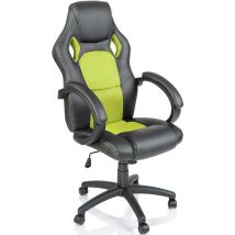 Tresko - Sedia da ufficio Poltrona ufficio Versione Racing 14 diferente colores, braccioli imbottiti, inclinazione, sollevare sgs testato (Verde