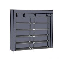 Ineasicer - Rack à chaussures portable à 7 étages Rack à chaussures pour placard Couverture en tissu Meuble de rangement pour chaussures Gris
