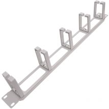 Rackmatic - Guide câbles pour serveur rack 19' 1U Panneau de gestion de câbles avec 5 anneaux blanc