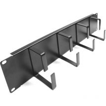 Rackmatic - Panel guíacables para armario rack 19' 2U con 4 anillas para gestión de cables