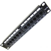 Rackmatic - Panneau de brassage 10' pour serveur rack Patch panel 12-Port RJ45 Cat.5e utp 1U