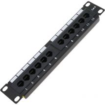 RackMatic - Patch panel 10" per armadietto rack 12-Port RJ45 Cat.6 UTP 1U