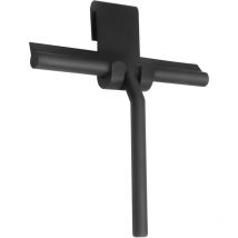 Raclette de douche en silicone 8,7 po - Pour porte de douche en verre et mur - Avec crochet de suspension - Noir