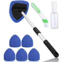 Yozhiqu - Raclette pare brise,avec poignée télescopique desembueur pare brise,poignée pivotante à 180°et 6 Tampons Lavables ,bombe degivrante pare