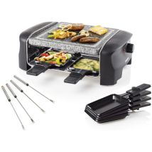 Setpoint - Raclette Partygrill Für 4 Personen Mit 4 Gabeln, Steinplatte 21x21cm, 600 Watt