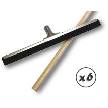 Raclot balai raclette extracteur d'eau pour sol - Quantité x 6 - 44 cm - Avec manche