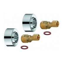 Racor en s Grohe de 1/2 pulgada x 3/4 pulgada. Cromo ajustable de 7,5 mm