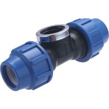 T hembra de plástico para tubo de polietileno Quick Plomberie 25 - H3/4