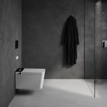 Mizubath - Inodoro japonés suspendido Instalación suspendida Modelo Rada display negro