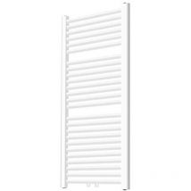 Ecomsof - Aquamarin Secador de Toallas de Baño - De Pared, 1200x600mm, Agua Caliente, Acero, Vertical, Entrada Central o Lateral, Blanco - Radiador