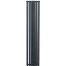 Radiador De Columna Ovalada 1800mm x 360mm Vertical Gris Antracita Acero Montado en pared Kit de fijación y soportes + Cepillo de limpieza gratis