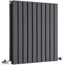 Sloane - Radiador de Diseño Horizontal Doble 635mm x 590mm en Antracita - Hudson Reed