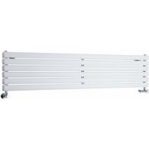 Revive - Radiador de Diseño Horizontal Doble 354mm x 1600mm en Blanco - Hudson Reed