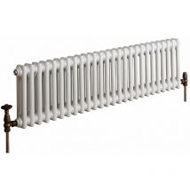 Hudson Reed - Regent - Radiador con Columnas Tradicional en Estilo Hierro Fundido de Diseño Horizontal con Columnas Dobles 300mm x 1190mm x 68mm en