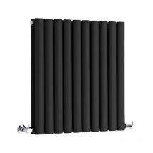 Revive - Radiador de Diseño Horizontal (Panel Doble) 635mm x 590mm en Negro - Hudson Reed