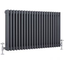 Hudson Reed Regent - Radiador con Columnas Tradicional en Estilo Hierro Fundido Horizontal con Columnas Triples 600mm x 1010mm en Antracita