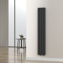 [neu.haus] - Radiador de panel Nore de Diseño doble capa plano acero 180x30 cm - Negro
