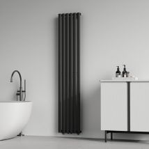 [neu.haus] - Radiador de panel Nore de Diseño monocapa tubular acero 180x36 cm - Negro