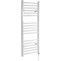 Radiador Toallero Eléctrico Vertical Hudson Reed Etna Diseño Moderno - Radiador Toallero en Escalera - Acero Inoxidable Blanco - 800W - 1200 x 500mm