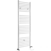 Radiador Toallero Moderno Mixto Plano Hudson Reed Etna - Radiador Toallero en Escalera - Diseño Eléctrico e Hidráulico - Acabado Blanco - 986W - 1800