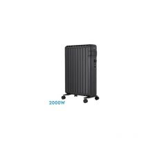 Fabrilamp - Radiateur à huile noir Pologne 2000W 9 éléments 3 puissances anti-basculement (63,5x45x24,5cm)