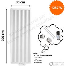 Stelrad - Radiateur Acier H.200 x L.30 cm Vertex 1287W T22