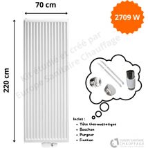 Stelrad - Radiateur Acier H.220 x L.70 cm Vertex 2709W T21