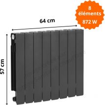 Fluidheat - Radiateur aluminium H.57 cm horizontal adr 500 couleur graphite Éléments 8 éléments