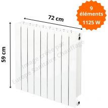 Global Radiatori - Radiateur aluminium horizontal vip 500 Hauteur 590 Puissance : 125 watts par élément Éléments 9 éléments